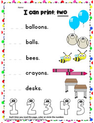 Print the sight word two